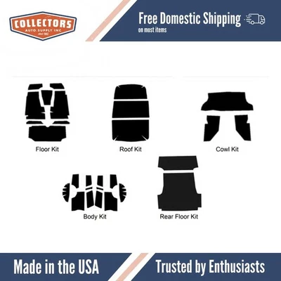 Kit de amortiguador de sonido de aislamiento para furgoneta de reparto Ford 1955-56 sedán completo Foto 1 de 4