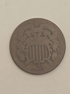 1864 2 Cent Piece US 2 Cent - Picture 1 of 6