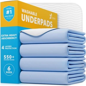 Washable Underpads - Large Bed Pads for use as Incontinence Bed Pads, Reusabl... - Picture 1 of 6