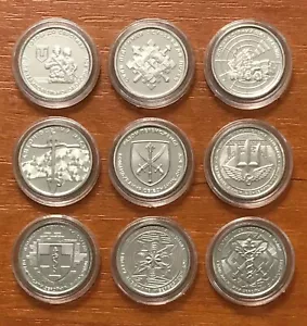 UCRANIA - JUEGO de 9 Monedas "Fuerzas Armadas" - 10 HRYVEN 2022 - 2024, UNC - Imagen 1 de 4