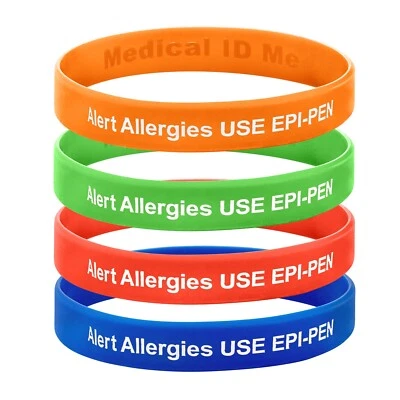 Alert Allergies USE EPIPEN Wristbands Bracelet Allergy Awareness UK
