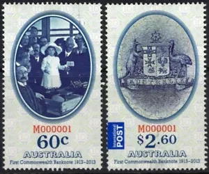 Juego de 2 billetes Australia Centenario 2013 buenos a fin usados - Imagen 1 de 1