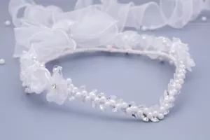 corona fiore corona wianek komunijny prima comunione matrimonio capelli W-40 - Foto 1 di 8