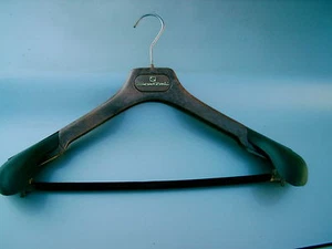 Brown Clothes Hanger MARKED Sartozi NICE ITEM Velvet cross bar - Picture 1 of 3