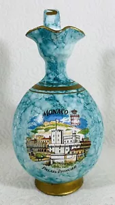 Jarra jarra craquelada azul pintada a mano vintage MONACO Palais Princier - Imagen 1 de 11