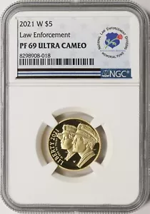 2021-W Law Enforcement $5 Gold Commemorative NGC PF69UCAM - Picture 1 of 4