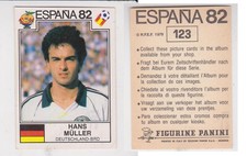 Panini FIFA 1982 World Cup Spain unused sticker #123 Hans Muller Germany