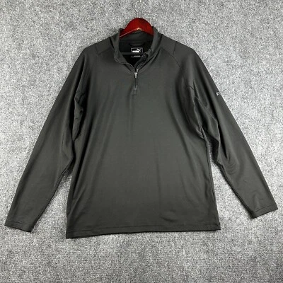 Puma Golf Shirt Mens Medium 1/4 Zip Pullover Black Stretch Warm Cell Long Sleeve - Image 1 of 4