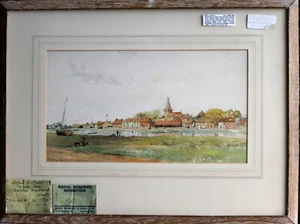 Alfred H Hart Exh 1893 -1940 Bosham Sussex Landscape watercolour framed glazed - Picture 1 of 6