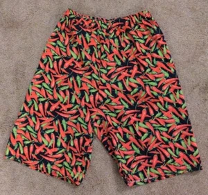 Handmade Boys PJ, Fun, or Shorts sz M Black w/Red Hot Pepper Elastic waist MINT - Picture 1 of 7