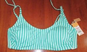 Neu mit Etikett Kona Sol grün & weiß gestreiftes Bikini-Oberteil Damen Größe D/DD verstellbar 29465 - Bild 1 von 4