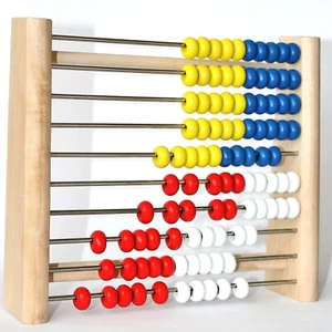 Idena Holz Zähl-Rahmen Abakus Rechenbrett Rechen-Schieber 100 Perlen Abacus - Bild 1 von 3