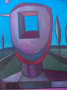 Original Oil on Board Abstract Surrealism Painting by Listed Windsor Utley - Picture 1 of 10