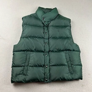Polo Ralph Lauren Puffer Vest Mens XL Green Snap Button Lined Down Filled Jacket - Picture 1 of 7