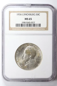 1936 Lynchburg Classic Commemorative Half Dollar NGC MS65 50c - Picture 1 of 4