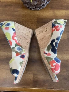 Women’s Tom’s Brand Corbel Floral Wedge Shoes / Espadrilles , Sz 9.5 — EUC - Picture 1 of 14