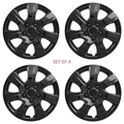 New Wheel Covers Hubcaps Fits 2010-2011 Toyota Camry 16" Gloss Black Set Of 4 - Imagem 1 de 3