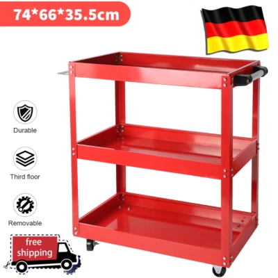 JOYHUT 3 Etagen Werkzeugwagen Werkstattwagen Montagewagen Transportwagen Rollwagen DE