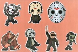FRIDAY THE 13th STICKERS HORROR gore psycho KILLER Jason Voorees SLASHER classic - Picture 1 of 19