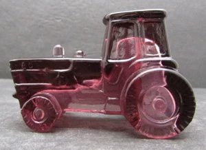 Boyd Art Glass 1997 Purple Frost Amethyst Farm Tractor Figurine R Series #1 - Picture 1 of 24