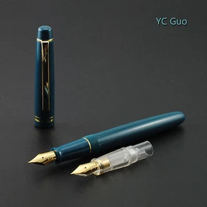 2016 Fresh Model Wing Sung 659 Teal Fountain Pen With 2 Nibs With Plastic Box - Picture 1 of 7