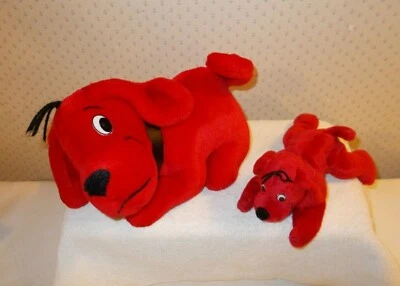 Scholastic Clifford The Big Red Dog & Bean Bag Side Kick Plush Dogs 1997 Foto 1 de 4