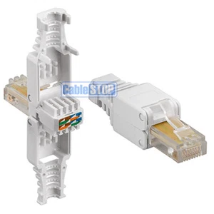 2 x Cat 5e RJ45 Ethernet Cable Connector NEW - NO CRIMPING TOOL NEEDED - Picture 1 of 3