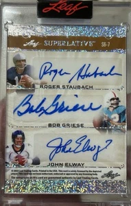 2023 Leaf 6 HOF QB Autos Staubach Favre Elway P. Manning Griese Marino 4/4 ๐ฅ - Picture 1 of 2