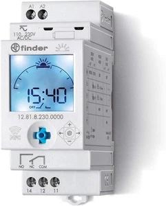 Finder 12.81.8.230.0000 Astro-Zeitschaltuhr mit Astroprogramm, 1 Kanal, NFC - Bild 1 von 2