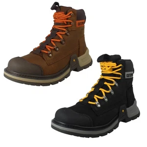 MENS CAT COLORADO EXPED BROWN LEATHER WATERPROOF BOOTS - Picture 1 of 17