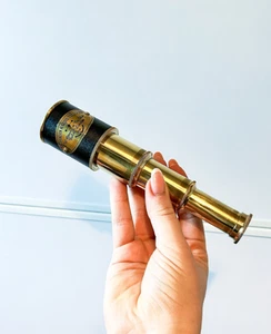 Vintage Brass Pirate Spyglass Telescope – Handheld Nautical Scope – Free ship - Picture 1 of 11