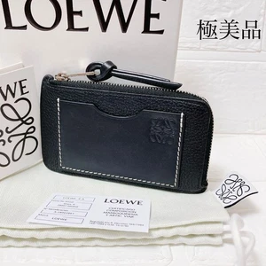 LOEWE Anagram Leather Fragment Case Card Holder Coin Purse Y584 Black - Picture 1 of 10