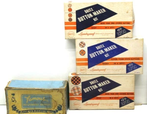 Kits de fabricación de botones Dritz vintage de 3/4"" + 1 1/8"" + 7/16"" + famoso trabajador de ojales + instr - Imagen 1 de 7