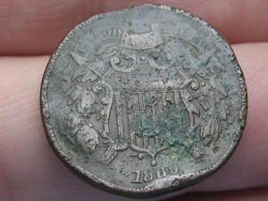 1869 Two 2 Cent Piece- Civil War Type Coin- Fine Details - Picture 1 of 5