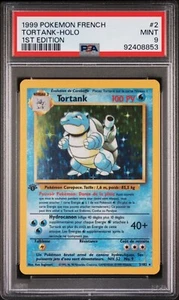 PSA 9 1st Edition Blastoise Tortank - Holo 2/102 Base Set French Pokemon MINT - Picture 1 of 2