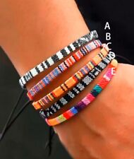 1-5 Handmade Rainbow Multicolour String Cord Braided Friendship Woven Bracelet