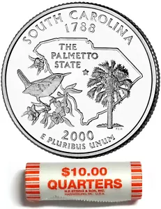 2000 D South Carolina Statehood US Mint $10 Quarter Roll SEALED NF String - Picture 1 of 1