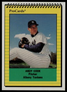 1991 ProCards Andy Cook Albany-Colonie Yankees - Picture 1 of 2