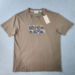 Scotch And Soda Relaxed Fit Crew Neck Graphic Tee Mens Large cappuccino Brown - Picture 1 of 18