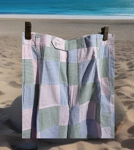 Berle Madras Plaid Patchwork Shorts Pleated Casual Preppy Colorful Mens 36R - Picture 1 of 15