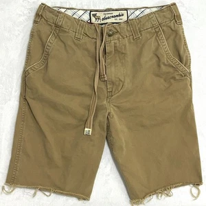 Abercrombie & Fitch Boy's 16 Khaki Shorts Y2K Cut Off Frayed Casual Brown 32x10 - Picture 1 of 15