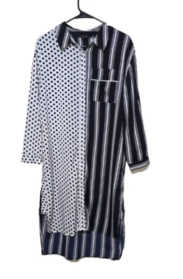 Camisa de vestir Walter Baker grande con botones informal patrón mixto manga larga bolsillo Foto 1 de 4