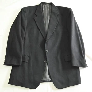Vtg Vito Rufolo 46L Black Wool Cashmere Flannel Italy Sport Coat Blazer Jacket - Picture 1 of 12