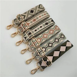 Women Wide Adjustable Bag Strap Cotton Colored Handbag Belt Shoulder Bag Strap - Picture 1 of 28