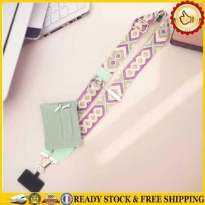 Phone Strap with Zippered Pouch Cross Body Phone String for Phone (Green) - Zdjęcie 1 z 11