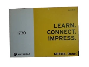 Motorola i730 Cell Phone NEXTEL Version Manual User Guide 2003 - Photo 1 sur 6