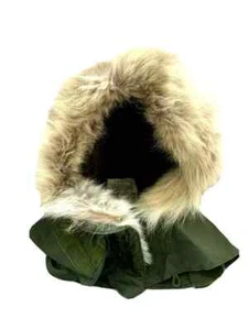CAPUCHA PARKA COLA DE PEZ M65 EE. UU. Modificada COYOTE Actualización Piel Real NUEVA GI EE. UU. DE COLECCIÓN OG - Imagen 1 de 11
