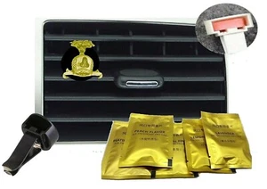 C5 Falconry Hood with GOLD COLOUR Pewter Air Freshener fits on a Vent Clip Kit - Picture 1 of 1