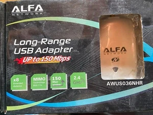 Adaptateur réseau USB sans fil Alfa Awus036nhr gain élevé 2000mw 2w 802.11 B/g/n Pr - Photo 1/4