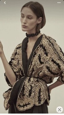 $7900 Brunello Cucinelli Opera Rafia Crochet Chaqueta Blazer Lentejuelas Cinturón Talla M Nuevo con Etiquetas Foto 1 de 4